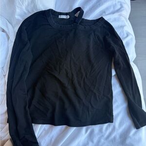 rag & bone Black Long-Sleeve Crewneck Top